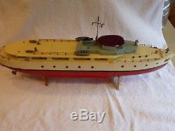 Very Rare 24 Ito Japanese Battery Operated Wood Toy Boat For Sale