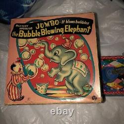 Vintage 1950's-1960's Tin Jumbo The Bubble Blowing Elephant Box Japan Works