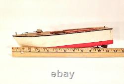 Vintage 1950's 60's Battery Operated Toy Wood Boat LOOK & READ