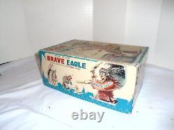 Vintage 1950's Battery Operated Brave Eagle Drummer in the Box Working