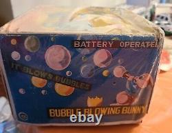 Vintage 1950's Bubble Blowing Bunny Battery Original Box Japan L@@K