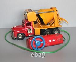 Vintage 1950's LINEMAR Concrete Mixer Battery Operated Toy Truck with Box