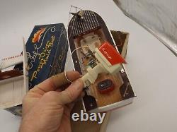 Vintage 1950's Lang craft Power Driven Model Boat WithMotor In Box (untested)