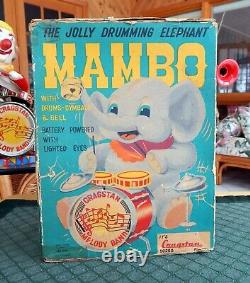 Vintage 1950's MAMBO DRUMMING ELEPHANT BOXED Battery Op Japan Excellent