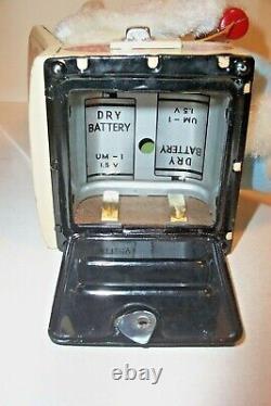 Vintage 1950's Telephone Bear Mint Tin Litho Toy Bear with Candlestick Phone Japan