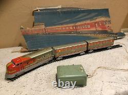 Vintage 1950's W. German Distler Tin Litho Battery Operated Train Set-Cragstan