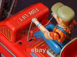 Vintage 1950s/60s Modern Toys Japan Tin Battery Op Fork Lift