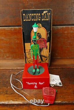Vintage 1950s Bell Products Dancing Dan Mystery Mike w Box Battery Op Toy Works