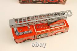 Vintage 1950s Horikowa Japan Battery Op. Fire Engine Mystery Action with Box Works