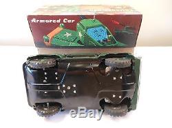 Vintage 1950s K Co. US Navy Armored Car Battery Operated Tin Toy Mint in Box