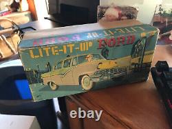 Vintage 1950s Line-Mar Japan Tin Litho Battery Operated Police Cruiser Car Toy