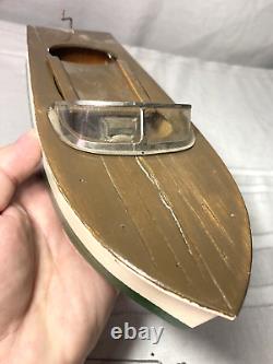 Vintage 1950s Line Mar Wooden Battery Operated Toy Pond Boat Fair Lady