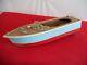 Vintage 1950s Wooden Toy Boat Battery Operated Motor Red Bottom