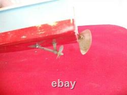 Vintage 1950s Wooden Toy Boat Battery Operated Motor red bottom