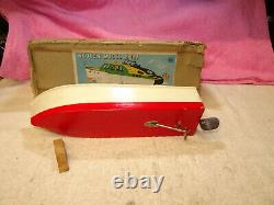 Vintage 1955 Rico Wooden Model Battery Operated Speed Boat W Box Japan