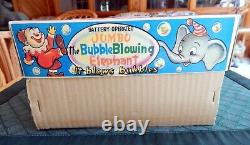 Vintage 1957 Jumbo Bubble Blowing Elephant Boxed Battery Operated Near Mint