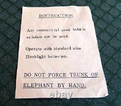 Vintage 1957 Jumbo Bubble Blowing Elephant Boxed Battery Operated Near Mint