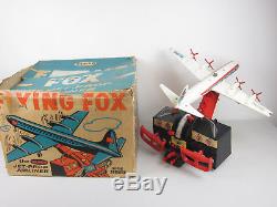 Vintage 1959 Remco FLYING FOX Jet Prop Airliner Toy Plane Original Box WORKS