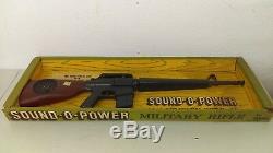 Vintage 1960's Marx Sound-O-Power M-16 Military Rifle NMIB New Old Stock HTF