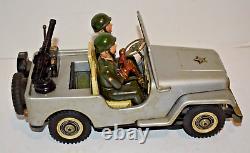 Vintage 1960's Nomura Battery Operated Machine Gun Army Jeep Working
