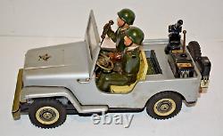 Vintage 1960's Nomura Battery Operated Machine Gun Army Jeep Working