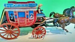 Vintage 1960's Talking Stage Coach Japanese Tin Toy, Battery Operated Yonezawa