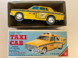 Vintage 1960's YONEZAWA TAXI CAB Battery Operated Toy with Original Box