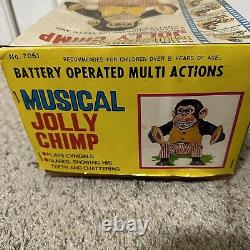Vintage 1960s Daishin Musical Jolly Chimp Battery Opperated Toy Monkey Untested