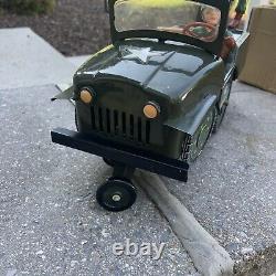 Vintage 1960s Desert Patrol Jeep Battery Operated Tin Toy Japan Box