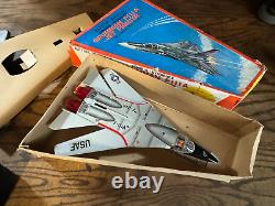 Vintage 1960s GRUMMAN Tin Litho F111A JET FIGHTER Airplane Toy in Original Box