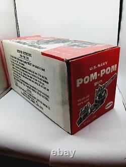 Vintage 1964 Remco US Navy Electronic Motorized Pom-Pom Gun WithOriginal Box Works