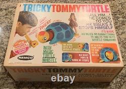 Vintage 1968 Remco Tricky Tommy Turtle Toy with Whistle Original Packing & Box