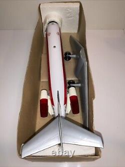 Vintage 1970's TN BATTERY OPERATED PLANE DOUGLAS DC-9 TWA Working WithBox Japan