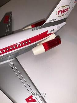 Vintage 1970's TN BATTERY OPERATED PLANE DOUGLAS DC-9 TWA Working WithBox Japan