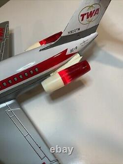 Vintage 1970's TN BATTERY OPERATED PLANE DOUGLAS DC-9 TWA Working WithBox Japan