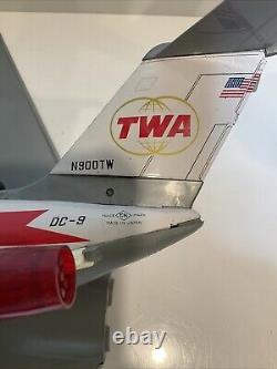 Vintage 1970's TN BATTERY OPERATED PLANE DOUGLAS DC-9 TWA Working WithBox Japan