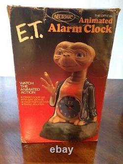 Vintage 1982 E. T Official Animated Alarm Clock Extra Terrestrial Nelsonic ET toy