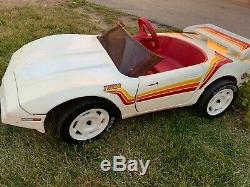 Vintage 1994 Rare Find Power Wheels White Red Orange Turbo Corvette V6 GUC