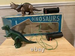 Vintage 60'S Sears ToyTown Remote Control Triceratops Dinosaur Battery Operated