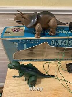 Vintage 60'S Sears ToyTown Remote Control Triceratops Dinosaur Battery Operated