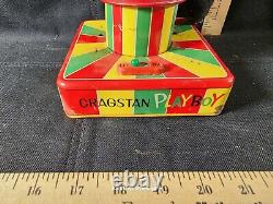 Vintage 60's Cragstan Playboy Battery Toy Works Spins Pours