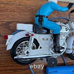 Vintage Bandai Action Toy Police Auto Cycle Wired Remote In Box (Not Working)