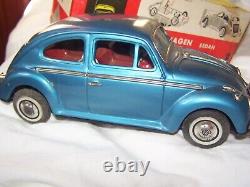 Vintage Bandai Baby Japan battery operated VW Sedan car Bump & Go Working