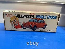 Vintage Bandai Battery Operated Volkswagen With Visible Engine