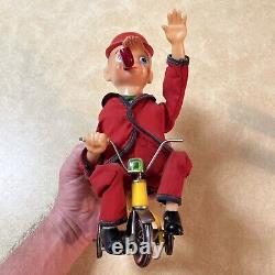 Vintage Bandai Cycling Daddy Battery Operate Tin & Rubber Toy Japan EXCELLENT