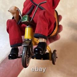 Vintage Bandai Cycling Daddy Battery Operate Tin & Rubber Toy Japan EXCELLENT