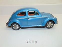 Vintage Bandai Japan Bump N Go Volkswagen Bug-Battery Powered-works-tin -good