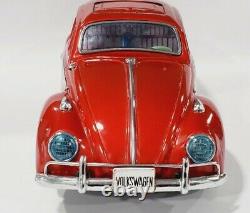 Vintage Bandai Volkswagen Beetle Red Battery Operated Bump & Go 15 Very Nice