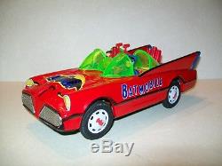 Vintage Batman Mystery Action Batmobile Battery Operated Tin Litho Car with Box