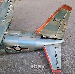 Vintage Battery Operated B/O Airplane Plane tin toy Modern Toys Japan